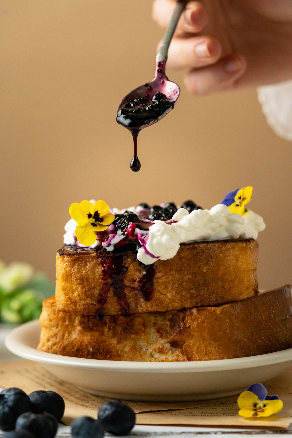 French Toast cu Cottage Cheese  si Afine